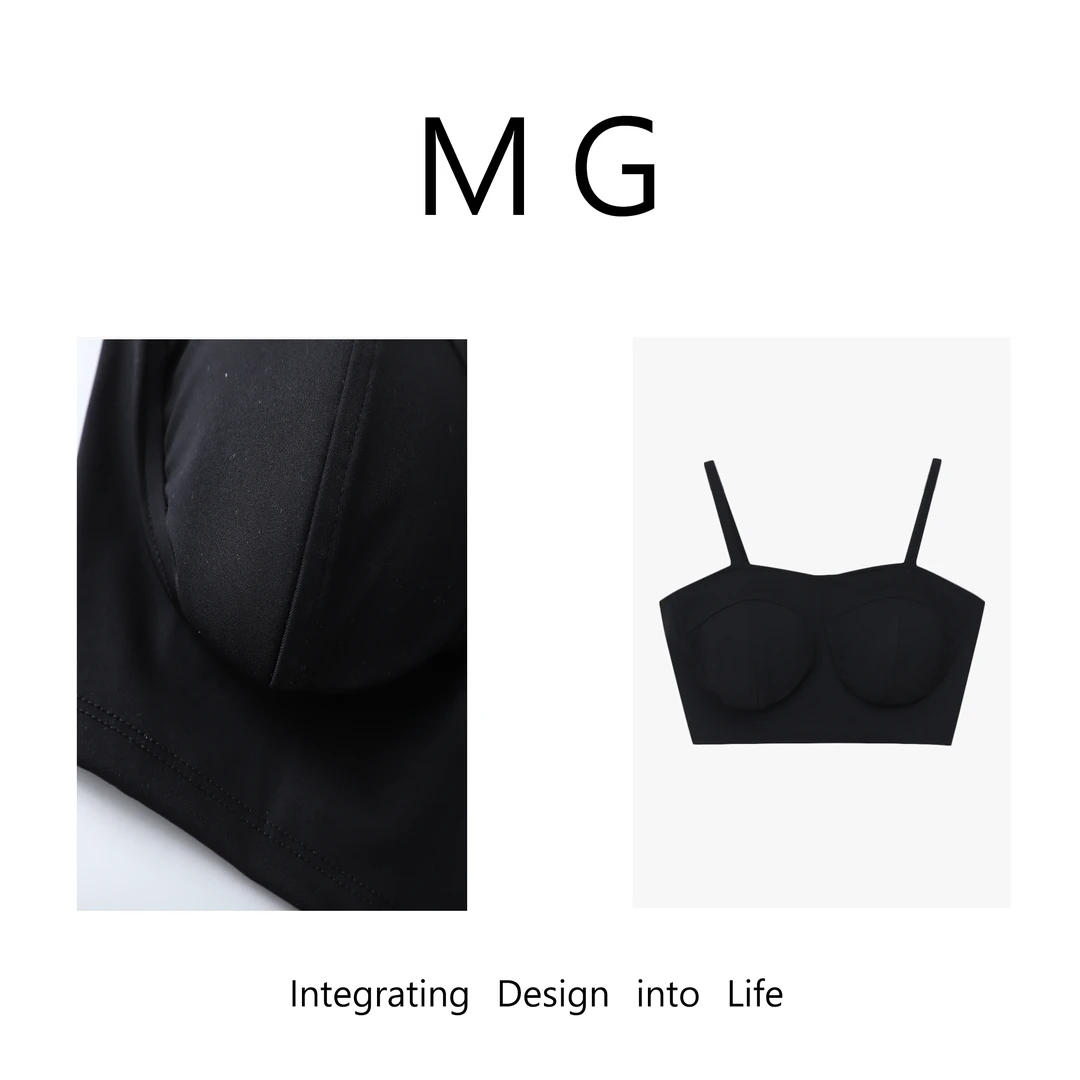 木岸MUAN:《小黑背心》定制高级百搭简约吊带宽松舒适背心女-445521