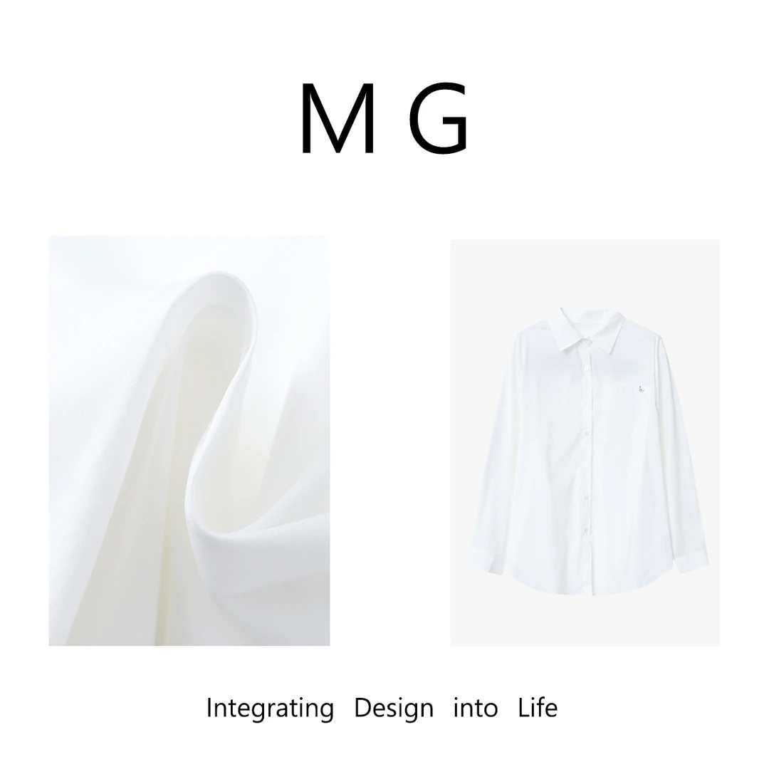木岸【白色极简衬衫】MUAN定制北欧简约高级衬衫上衣女YJ-23550