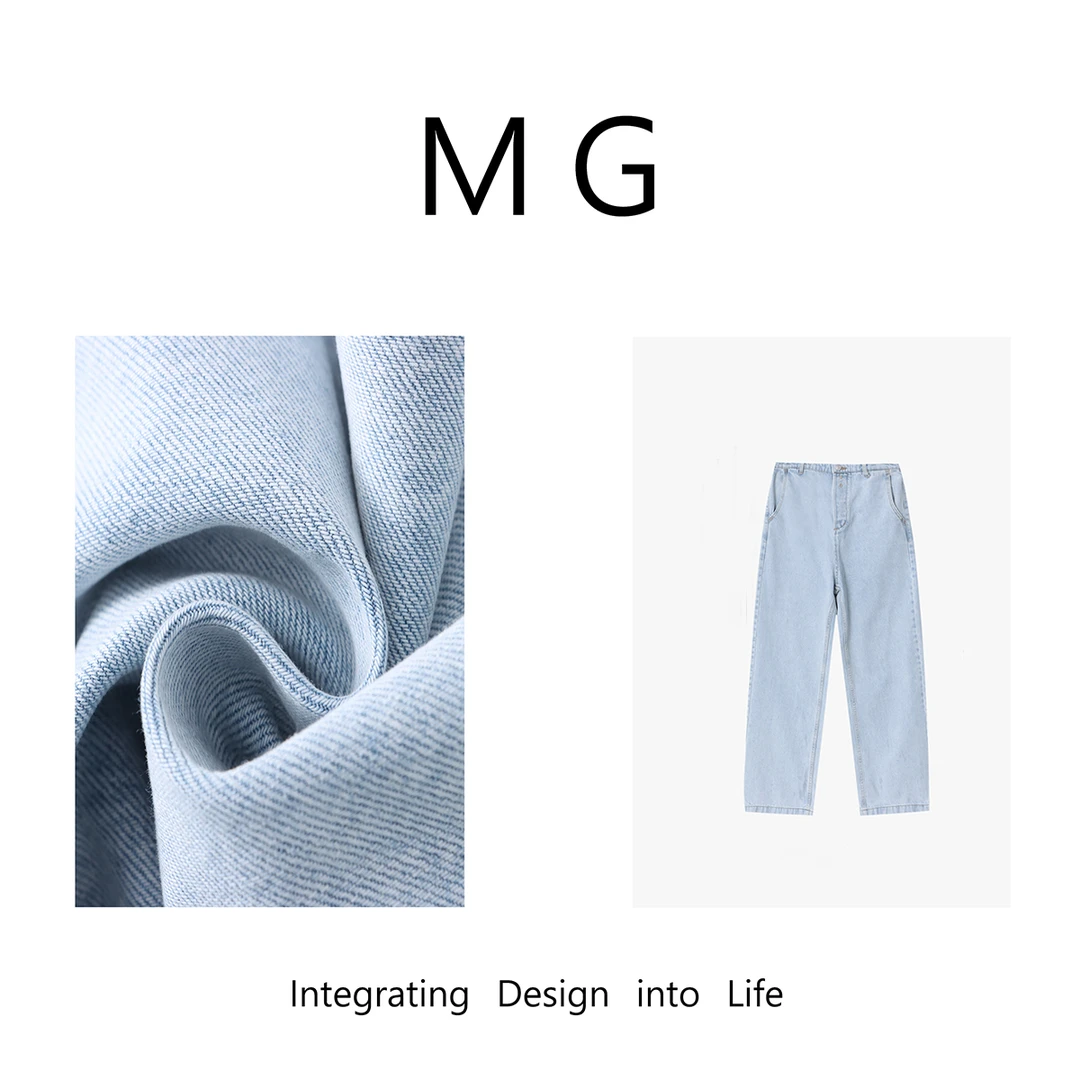 木岸 【氧气牛仔】MUAN定制氧气直筒牛仔裤长裤女DG-80016