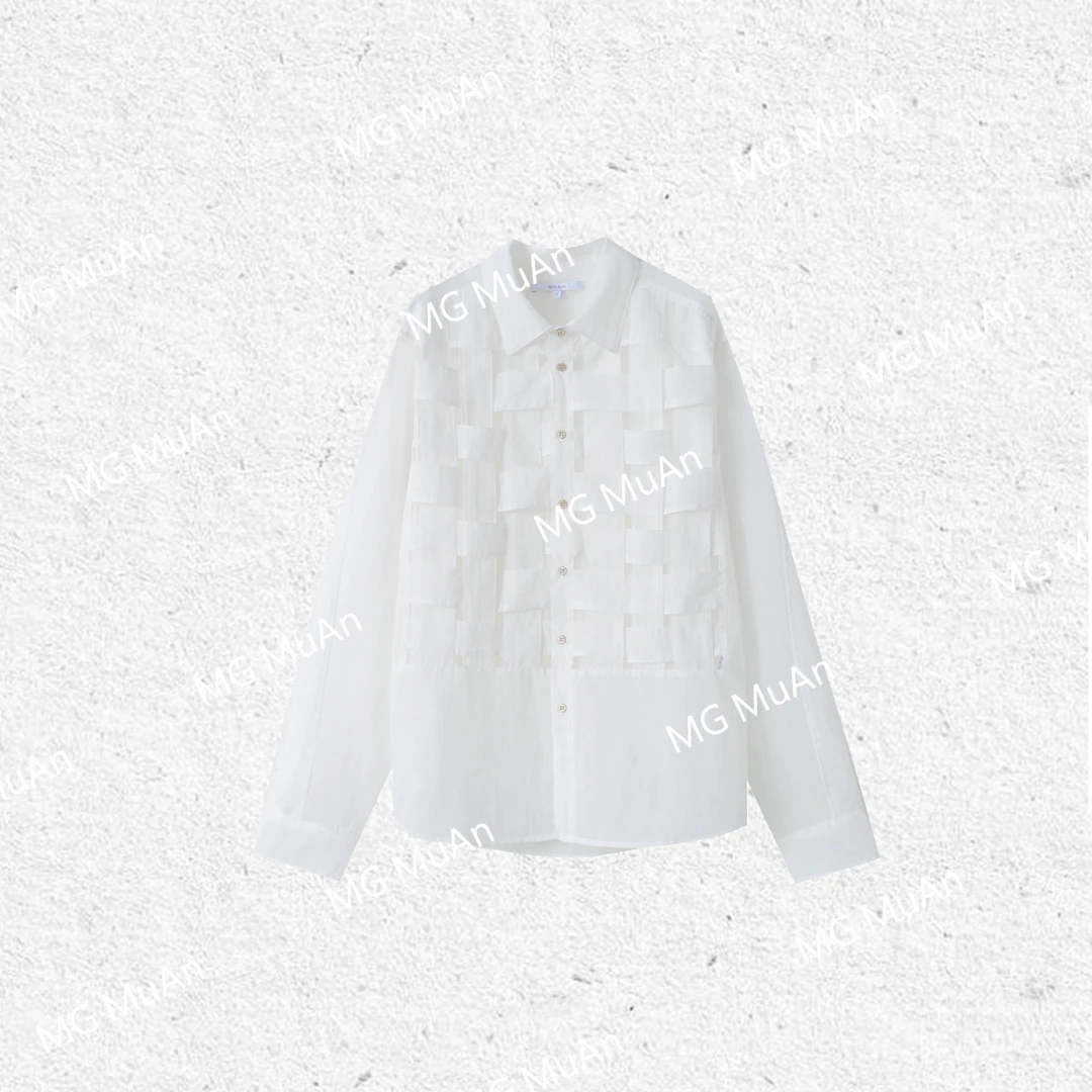 木岸 【阿那亚衬衫】MUAN定制山本宽松高级长袖衬衫女DG3-8833