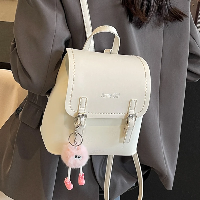 高级感迷你女双肩包2024新款时尚洋气百搭后背包学生出游旅行书包
