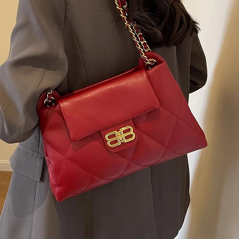 结婚喜庆大容量包包女新款红色新娘包2023秋冬高级感时尚单肩婚包