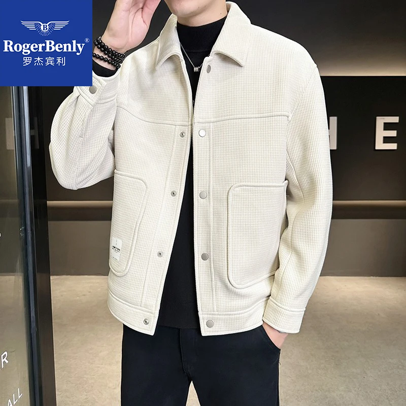 【璐璐专属】罗杰宾利男士时尚百搭翻领夹克潮流短款外套866609