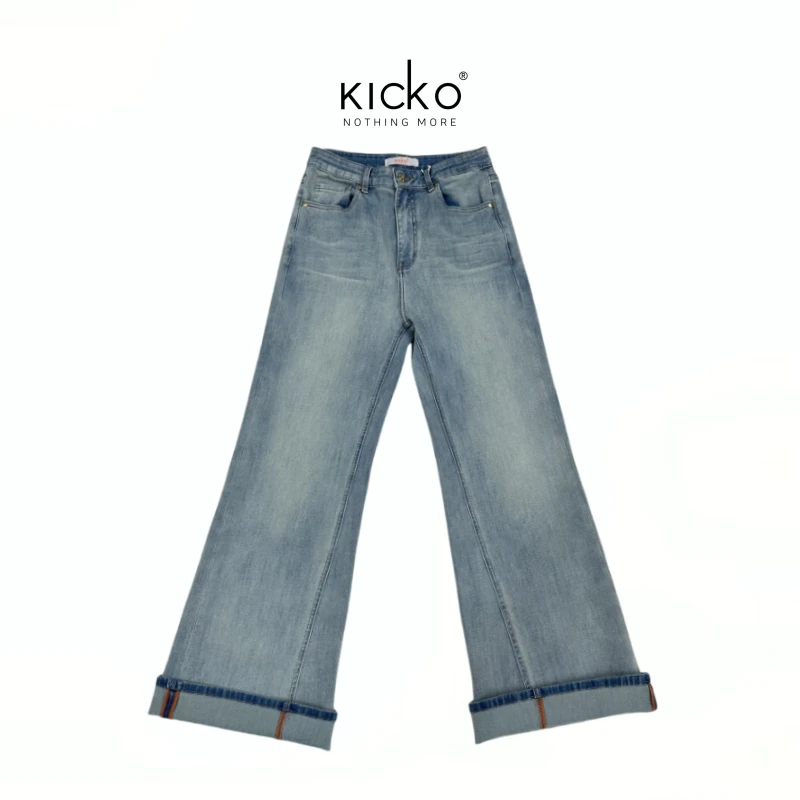 KICKO夏季新款直筒修身水洗时尚牛仔裤25S-CK05