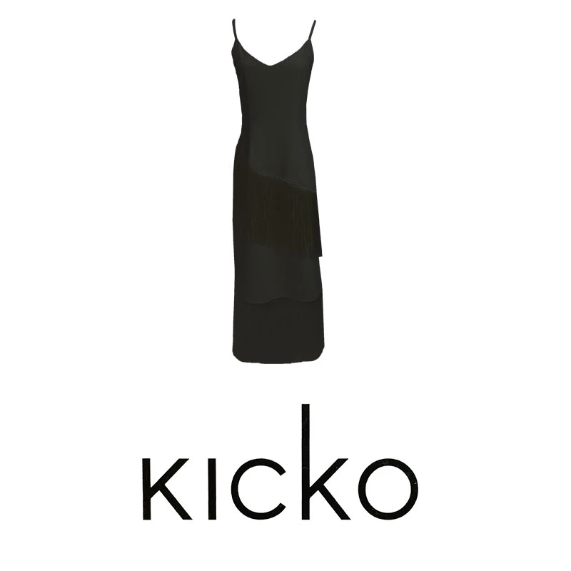 KICKO D简约纯色连衣裙优雅显瘦吊带裙23SSlq1033