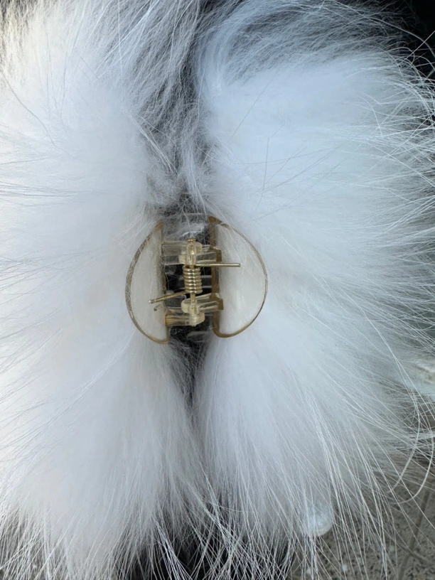 秋冬甜美长毛抓夹仙气时尚优雅气质毛绒绒可爱小众发饰