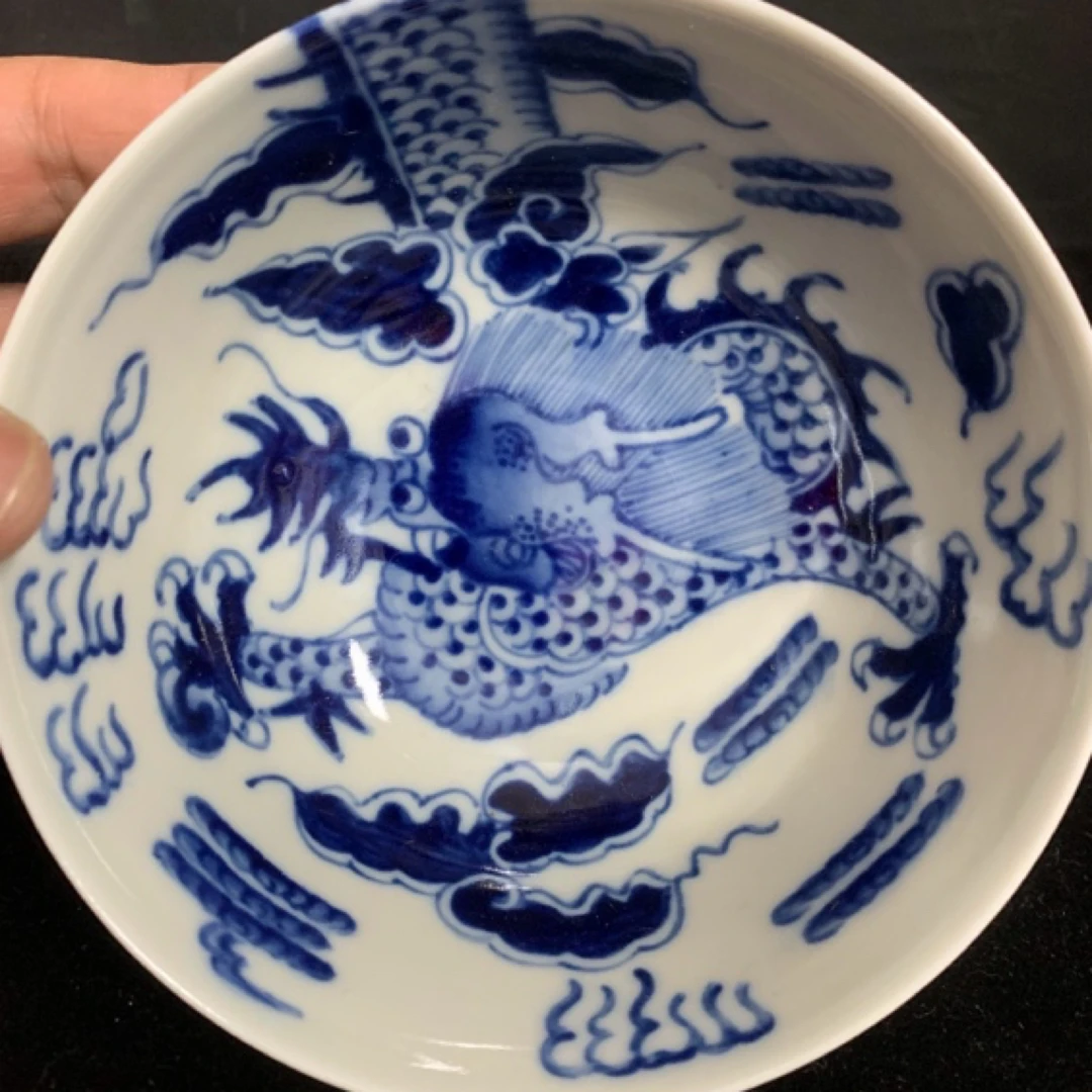 景德镇 青花过墙龙碗