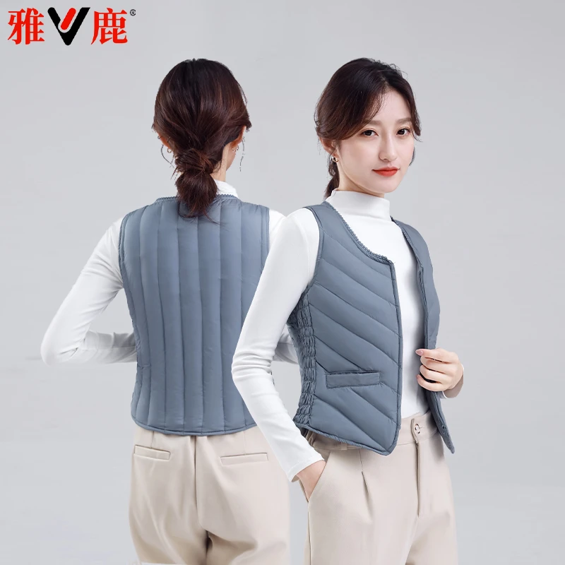 V/雅鹿羽绒马甲女2022年新款轻薄保暖贴身内穿秋冬季内胆背心马夹