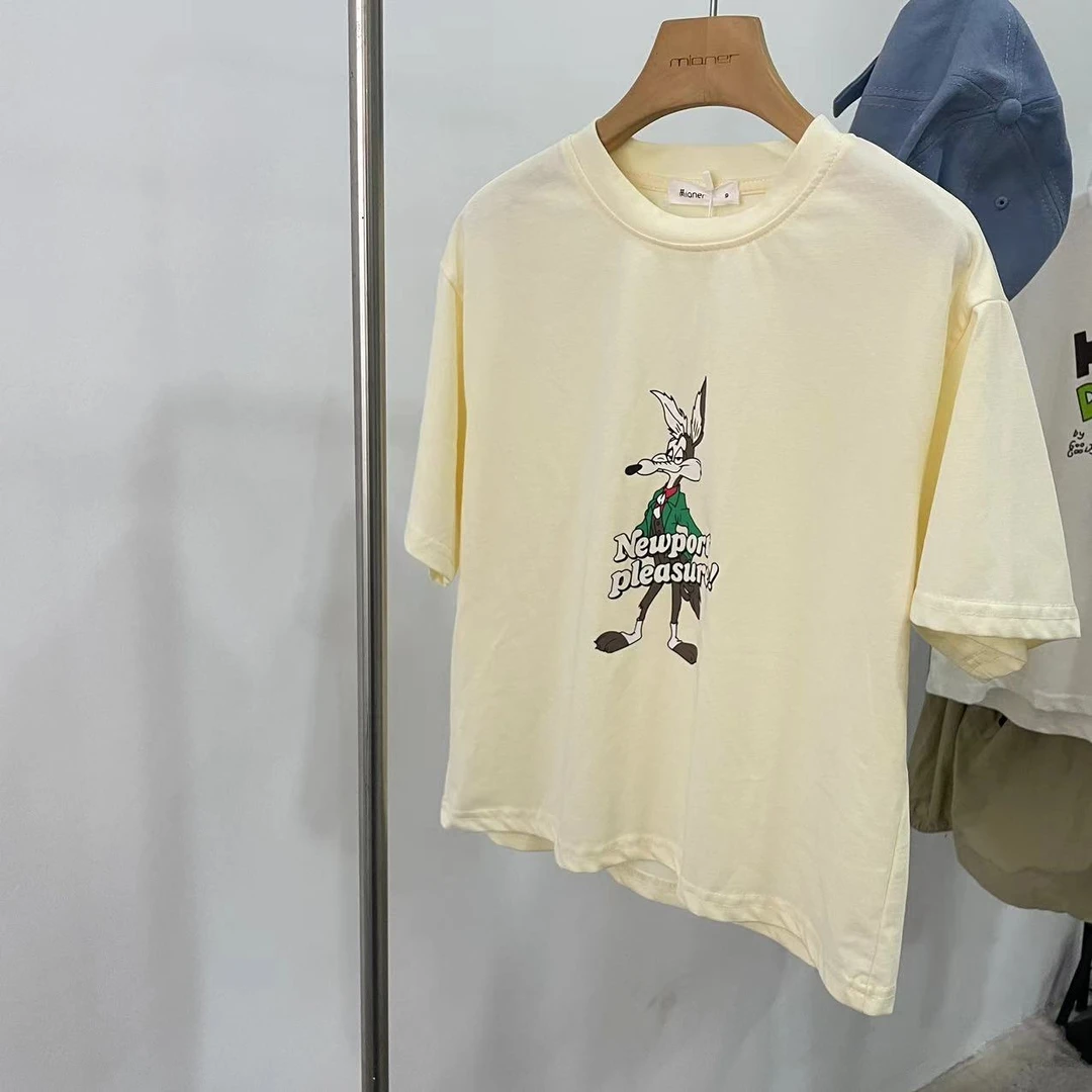 14T中童夏款韩版短袖时尚卡通纯棉宽松潮流大童百搭T恤