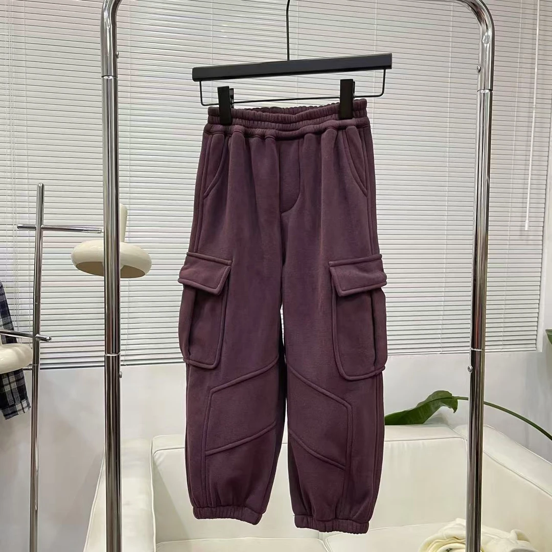 秋冬韩版时尚加绒休闲裤百搭宽松加绒儿童洋气时尚冬款卫裤