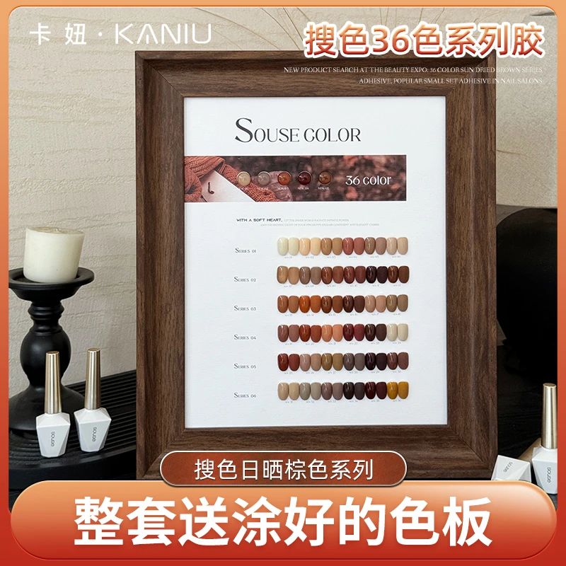 甲油胶套装2024年秋冬展会新款日落棕36色开店套装高端显白指甲胶