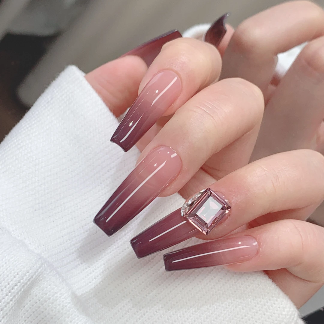 kaniu/卡妞秋冬气质裸色美甲款式材料包女神纯手工穿戴式流行冰透