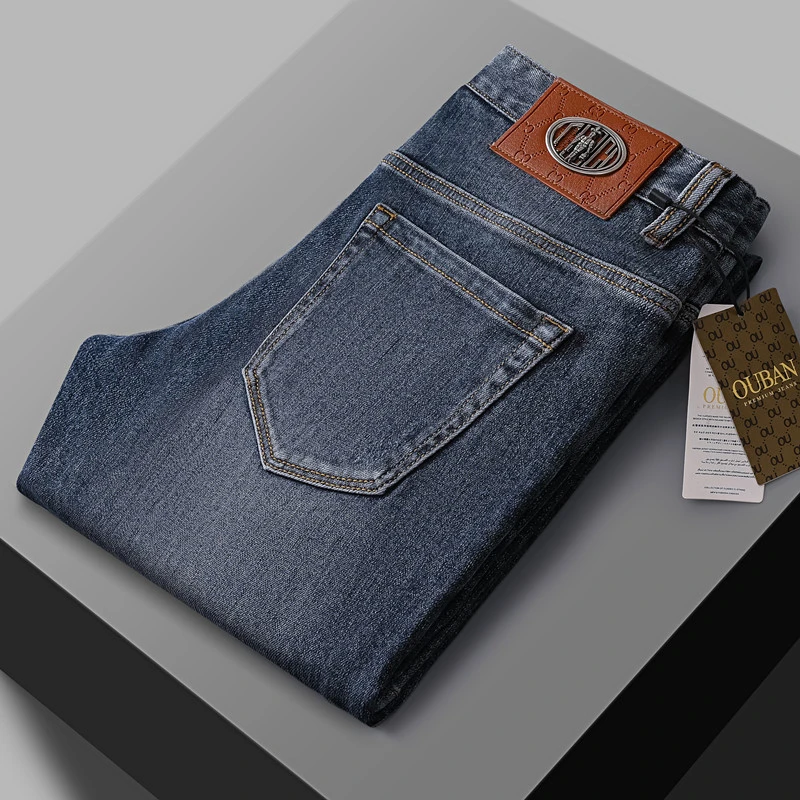 2025新款轻奢高品小直筒男士时尚潮流百搭牛仔裤长裤男款水洗