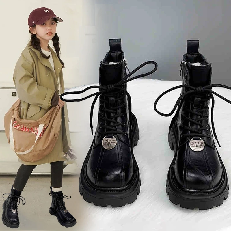 女童马丁靴2025秋冬季新款儿童软底公主短靴中大童女孩英伦风皮靴