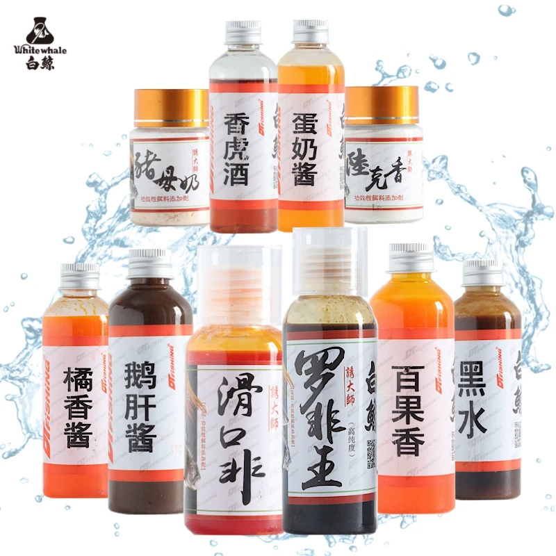 白鲸罗非鲤鱼添加滑口非蛋奶花香鲤大麦红薯果味黑水桔香黑糖饵料
