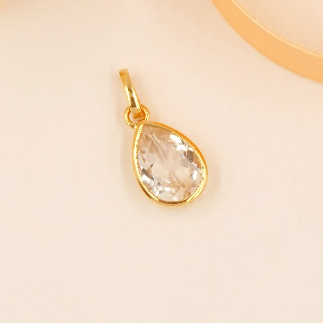 【倩倩精选】18K金冰露黄水晶吊坠万能扣 清凉一夏