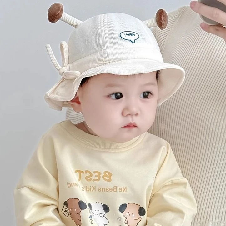 婴儿帽子春秋薄款宝宝可爱渔夫帽男宝女遮阳帽秋冬季户外新款盆帽