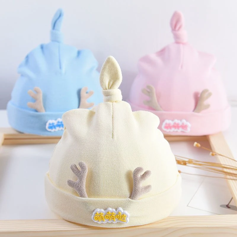 0一3个月婴儿帽子春秋款薄款新生儿婴幼儿宝宝初生纯棉胎帽秋冬季