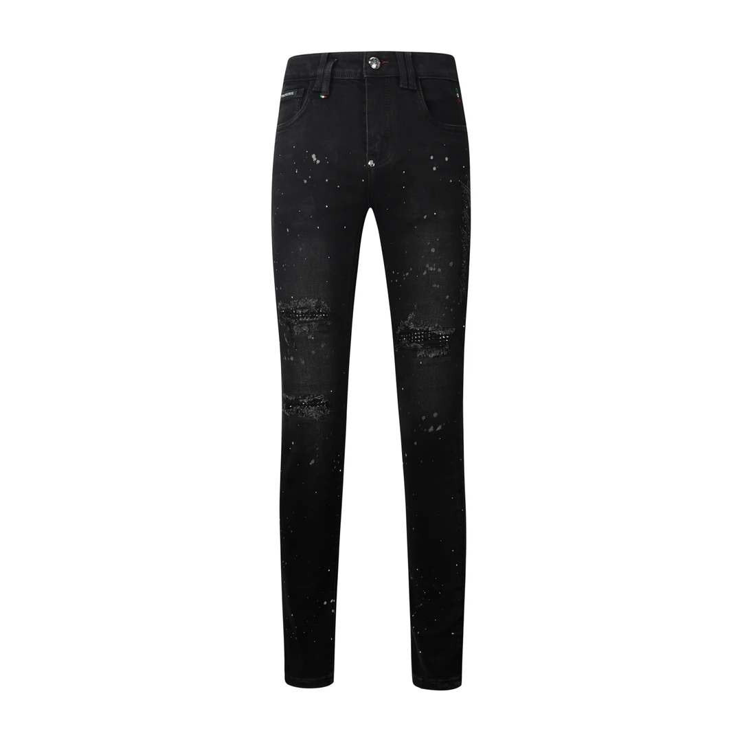 PINK PROMISE牛仔裤男爆款暗夜星空2025春季新款男士潮流牛仔长裤