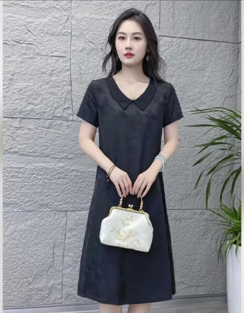 金金定制【梅花】夏季清凉娃娃领减龄亲肤气质女装连衣裙038