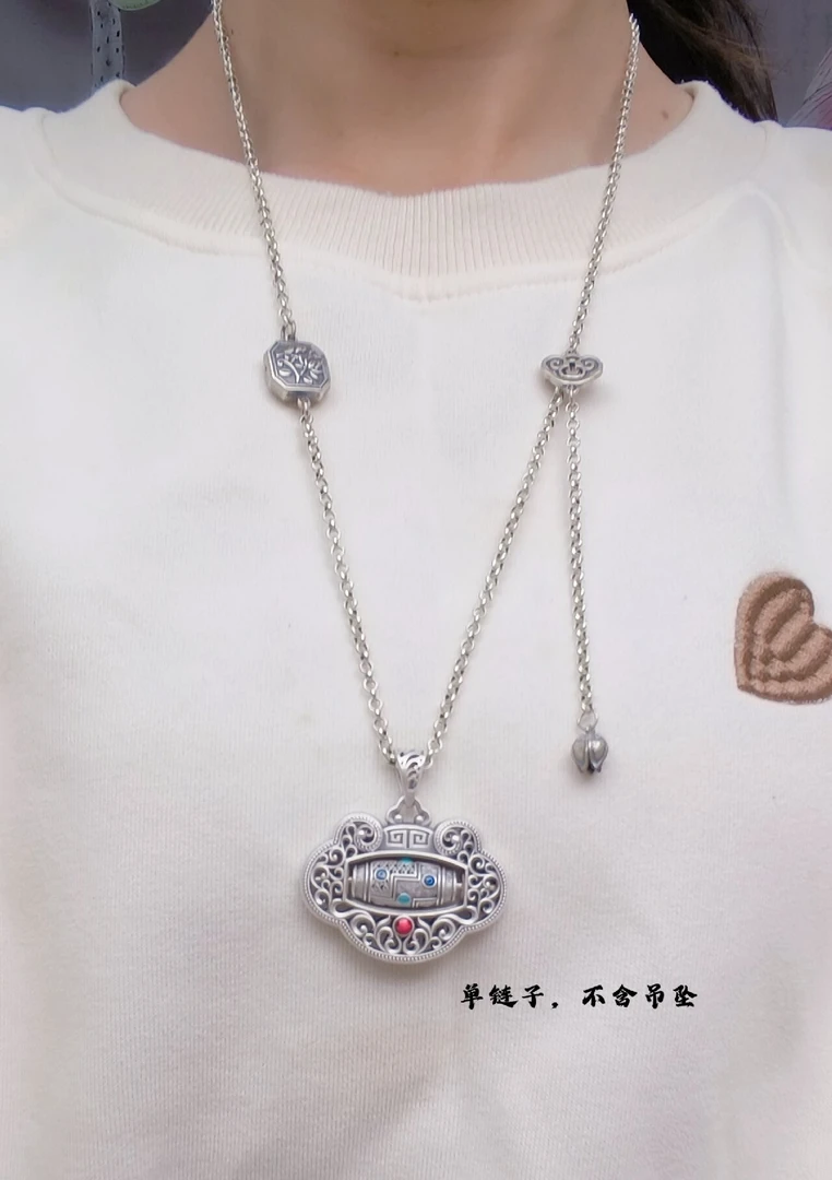 链子925银 【玉宏银楼】纯银925莲花项链女时尚百搭项链可调节70cm