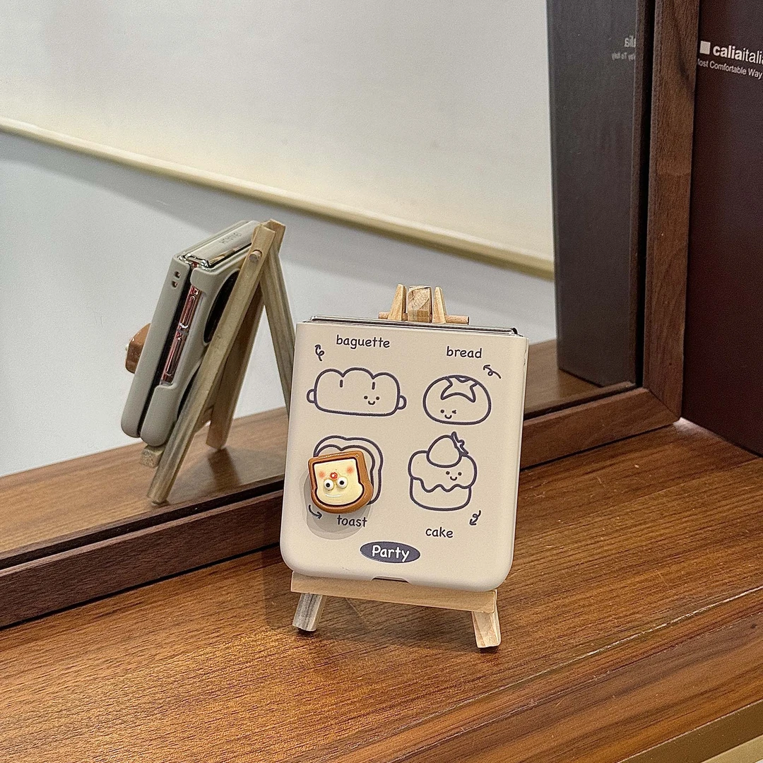 可爱立体旋转吐司适用小米mixflip2折叠手机壳华为pocket 2链荣耀