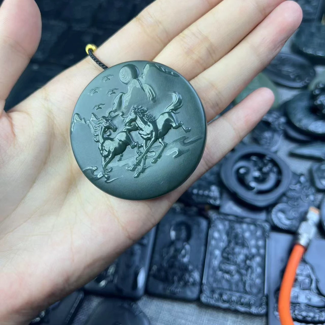 和田玉青玉特细龙吊坠