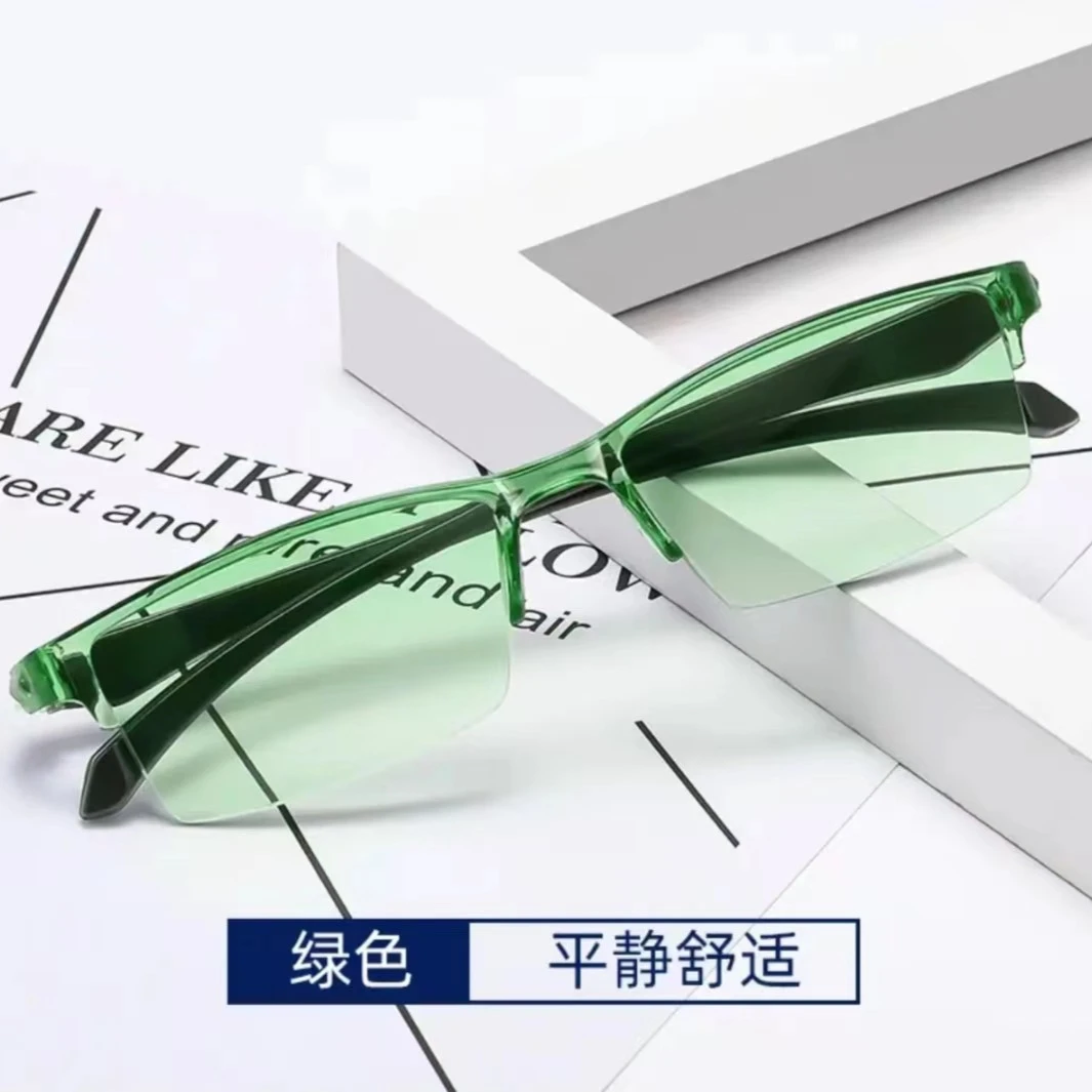 8606 智能变焦老花镜男女通用无框切边清晰商务防蓝光防辐射抗疲