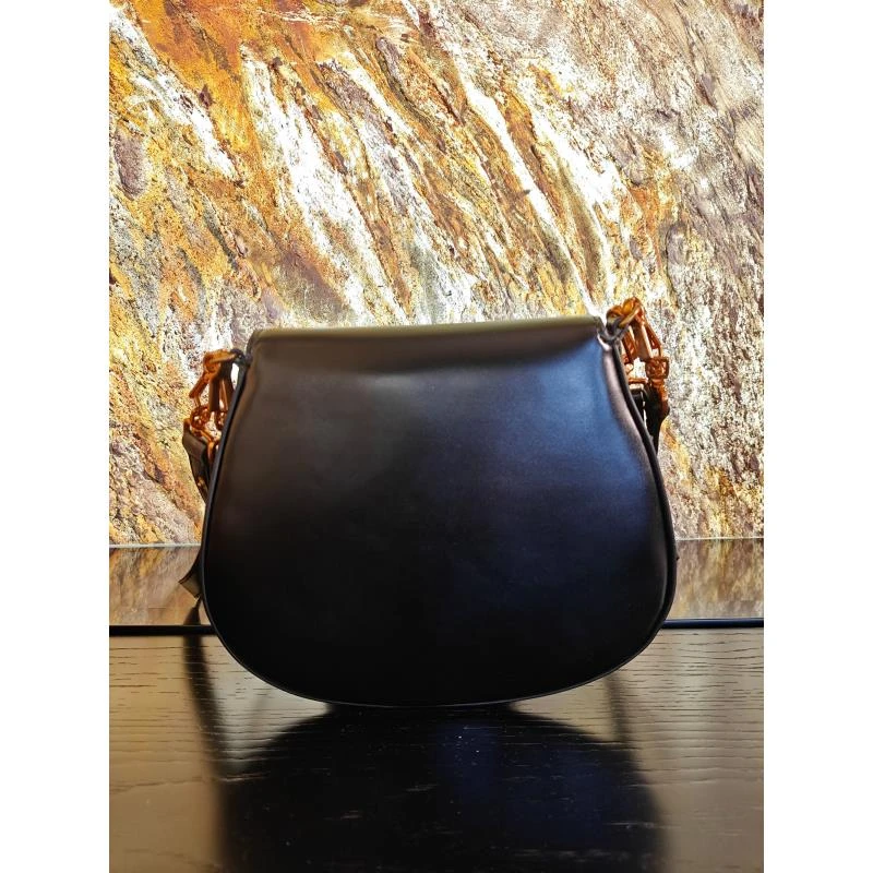 HIRMRIS手工真皮包550655-黑 斜底阳黑 底长23 马蹄