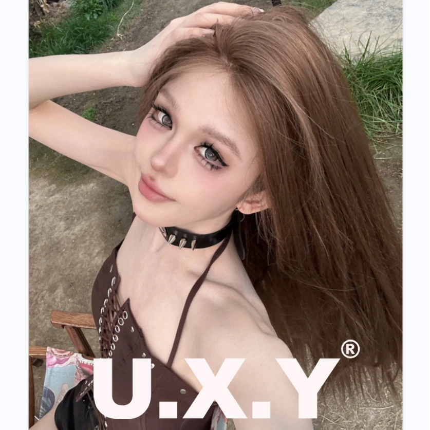 UXY假发-【混血baby】升级三代工艺前围蕾丝全头皮随意分缝长直发