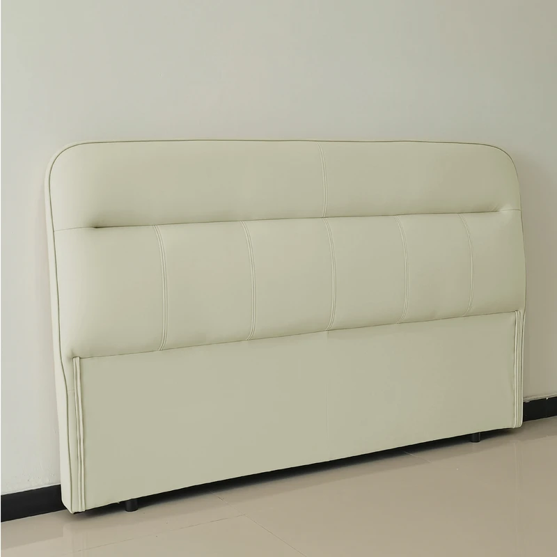 生态真皮床头板软包2024新款简约轻奢落地实木靠背榻榻米单买定制