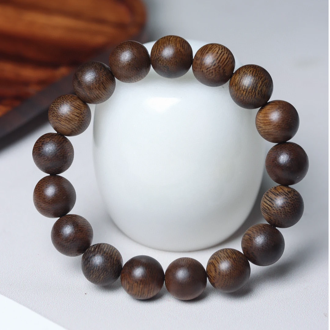 【甄选】Z028 海南莺歌绿奇楠沉香12mm圆珠单圈