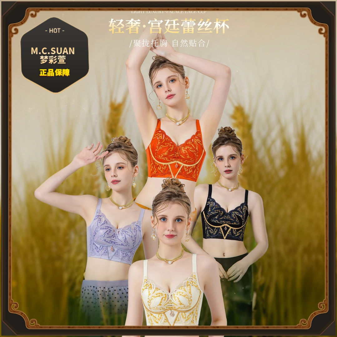 【雪姐专属】梦彩萱 【宫廷刺绣】桑蚕丝聚拢收副乳调整型无钢圈