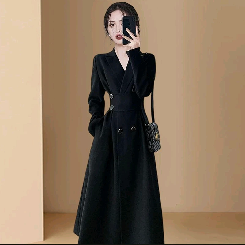 【密】高端国际奢华高端2025赫本风法式收腰女装连衣裙西装7511