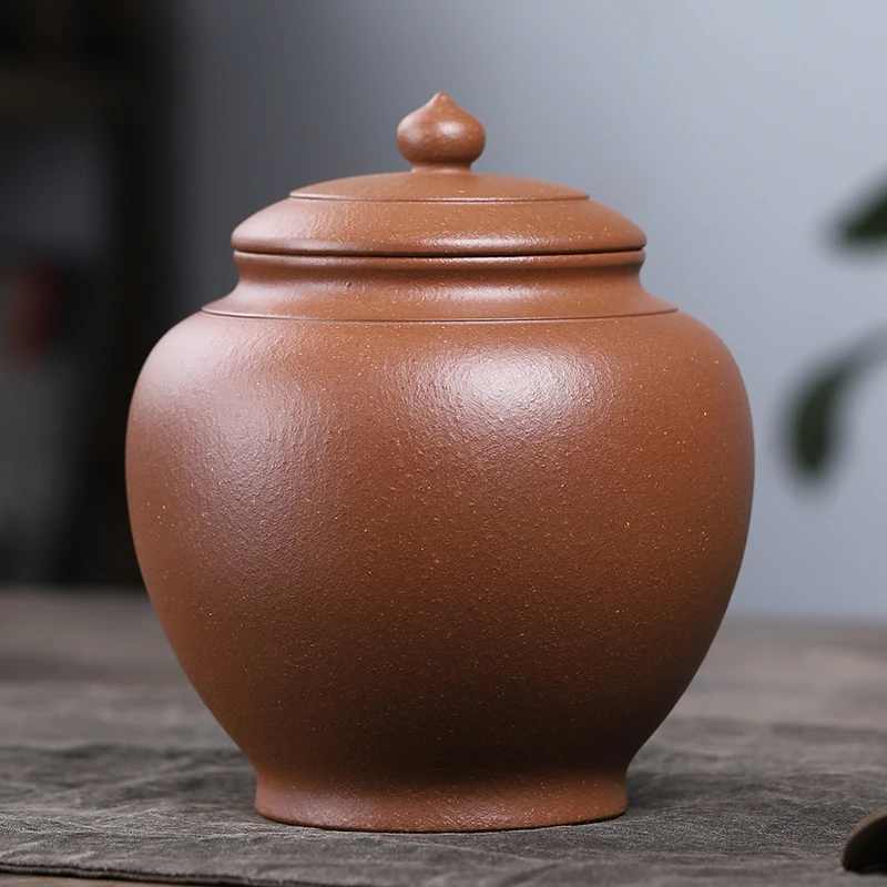 宜兴紫砂茶叶罐原矿茶饼罐家用密封存茶仓一斤普洱茶储存罐存茶罐