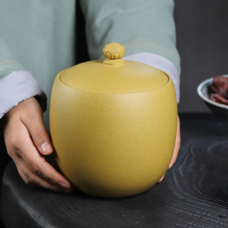 宜兴紫砂茶叶罐普洱散茶罐家用原矿手工小号陶瓷茶罐一斤装醒茶罐