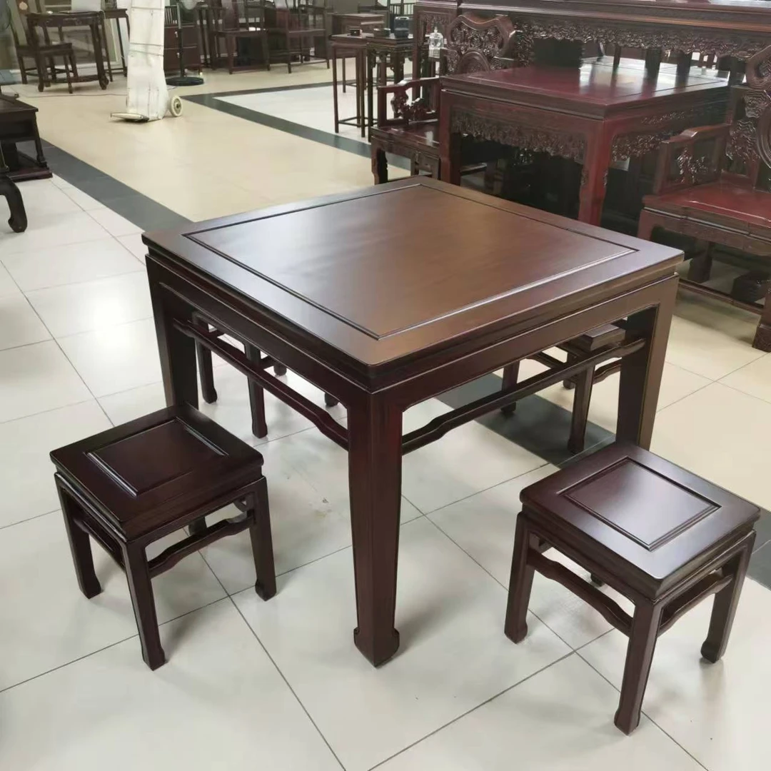马蹄八仙桌 酸枝木大方桌 方形小桌子 实木明清古典