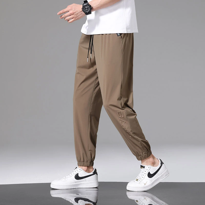 GOONJDKE夏季大码男士冰丝裤男胖子薄款速干休闲裤加肥加大运动裤