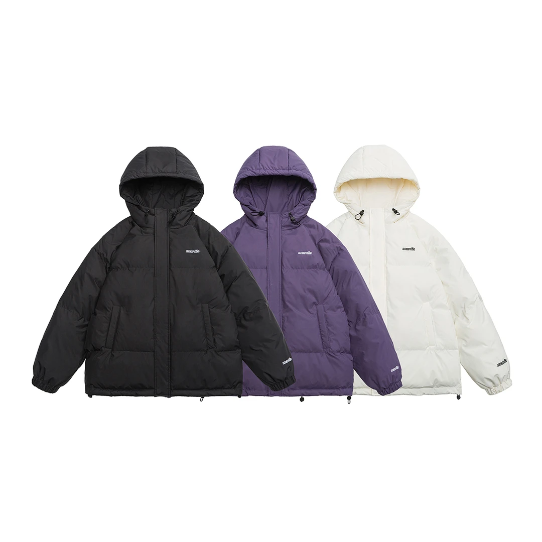 冬季新款字母印花加厚保暖连帽棉服男士潮流百搭情侣学生宽松棉衣