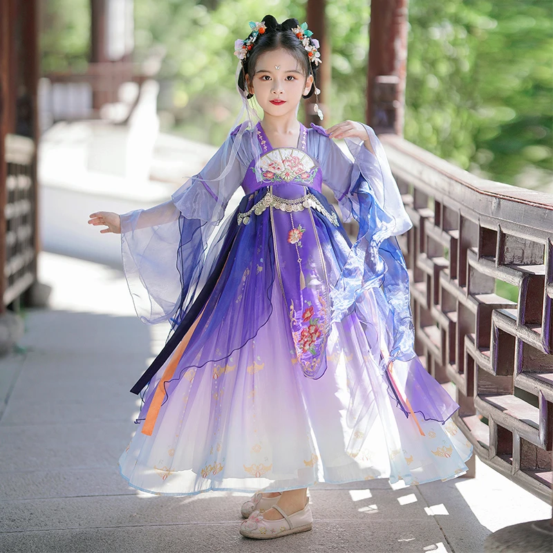 SL2830女童汉服春秋中国风新款儿童超仙古装春季女孩唐装古风裙子