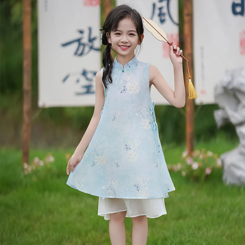 SL3150女童旗袍连衣裙新中式儿童公主裙夏装新款女孩超仙裙子夏季