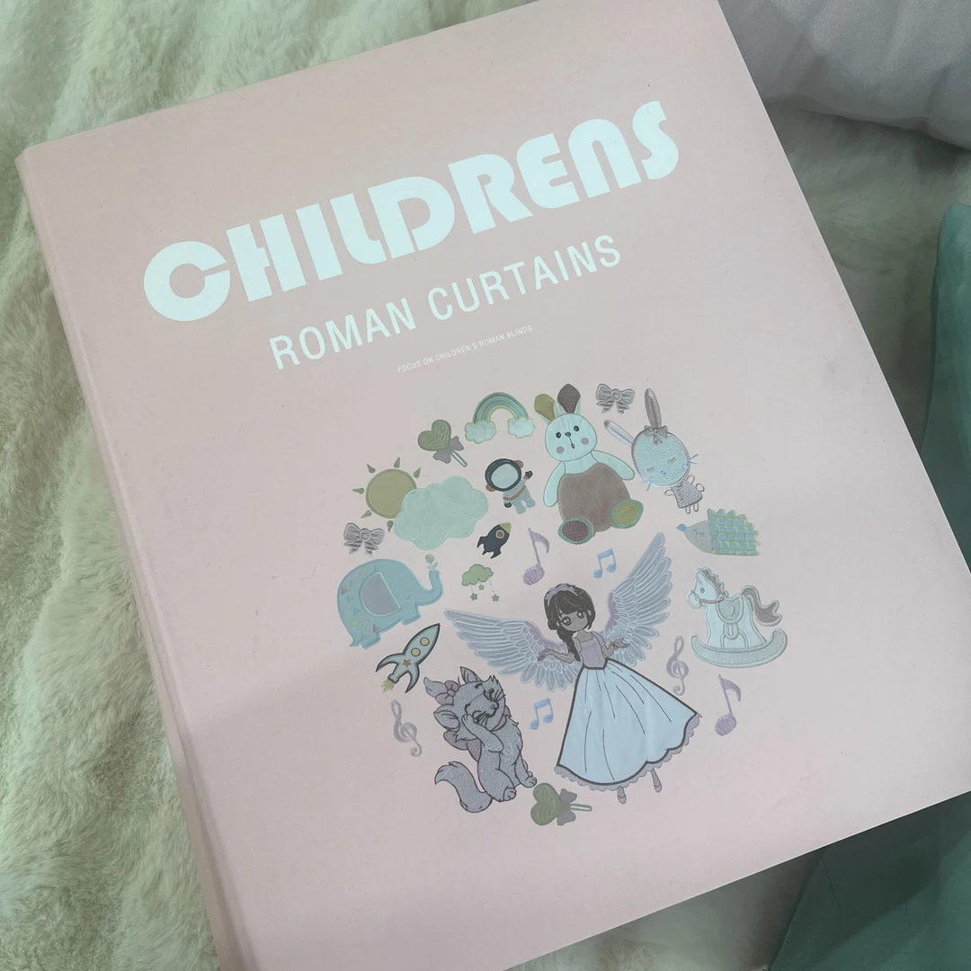 卡通成品双层绣花罗马帘样本