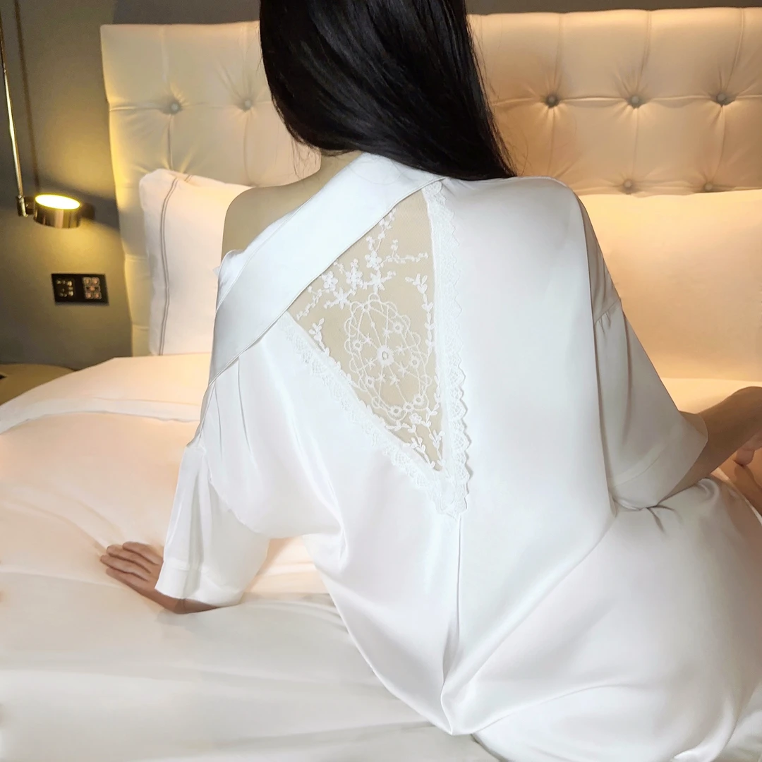 冰丝睡衣女款爆款2025新款蕾丝大码夏季睡裙夏天家居服直播第一名