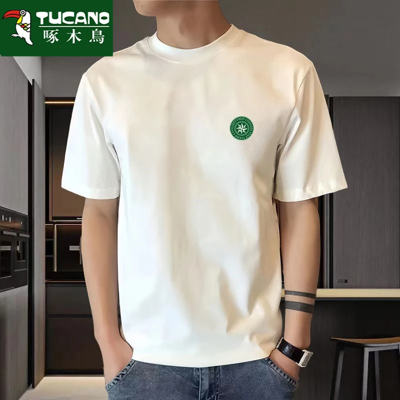 潮流韩版休闲圆领短袖男t恤2024夏季运动休闲圆领打底上衣半袖t恤