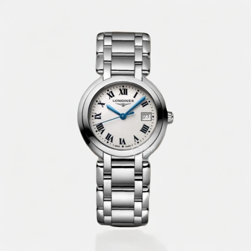 99新 Longines/浪琴 尚丰/全套心月L8.112.4/经典银/30MM石英女表