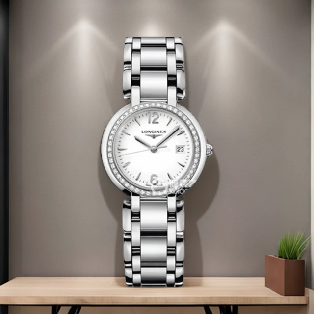 99新 Longines/浪琴 全套/心月L8.112.0型号/30表径/外圈原镶钻