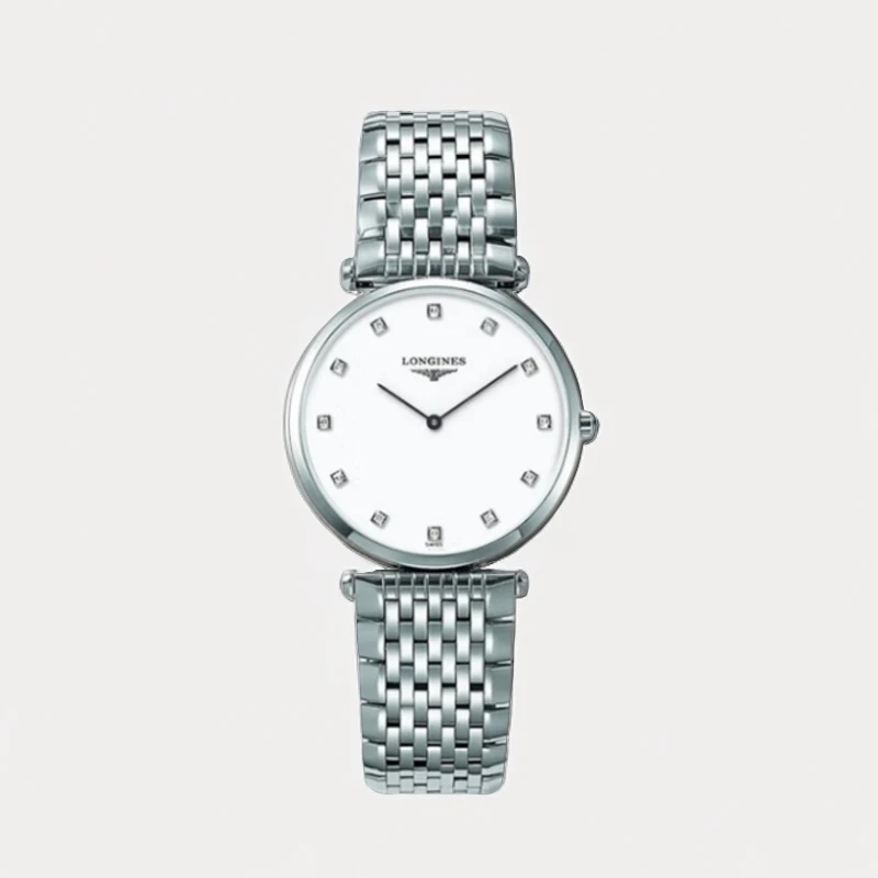 99新 Longines/浪琴 单表嘉岚L4.709.4型号/33表径/石英/白盘钻刻