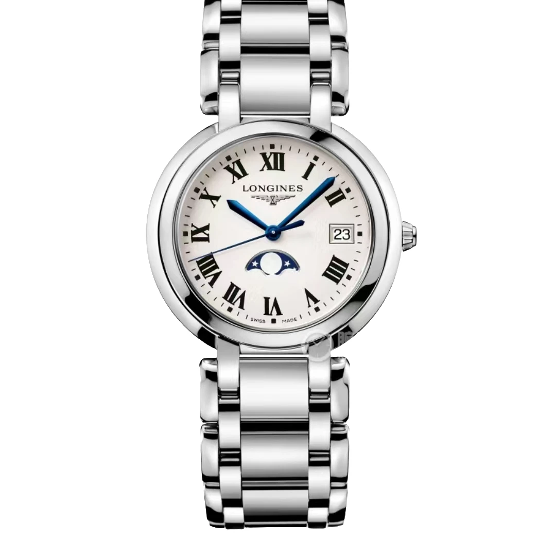 99新 Longines/浪琴 尚丰/全套心月L8.116.4./34表径月相石英时尚