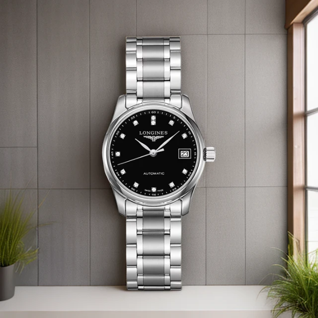 99新 Longines/浪琴 全套名匠L2.128.4型号/25表径/机械/黑盘钻/
