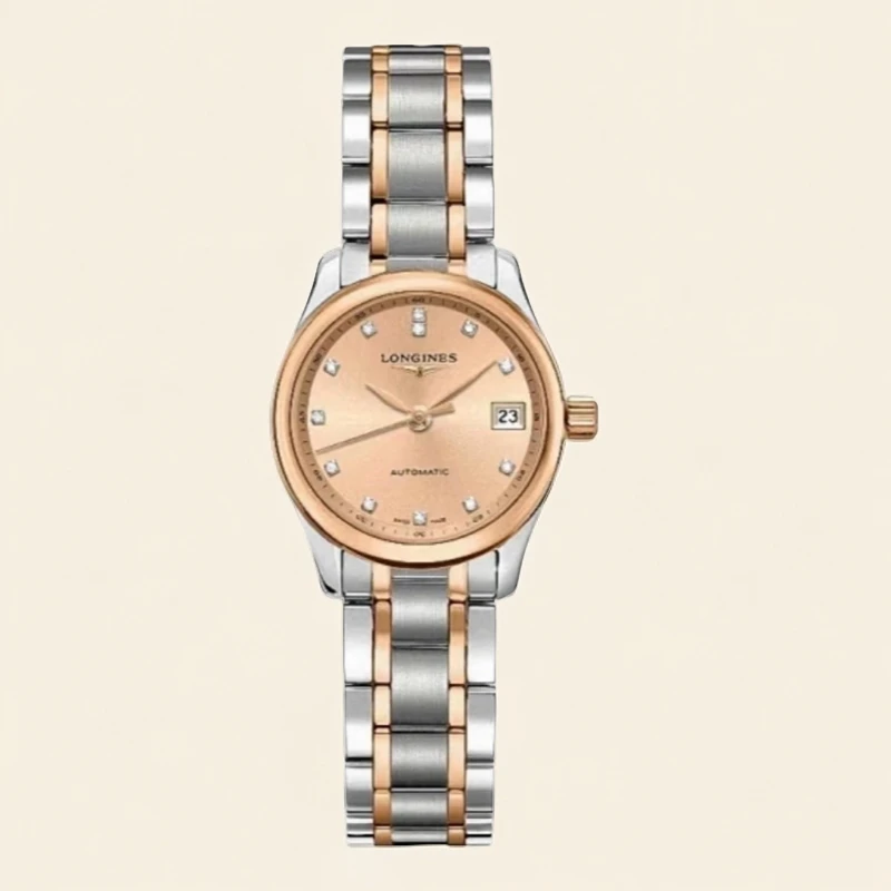 99新 Longines/浪琴 全套/名匠L2.128.5型号/25.5表径/玫金钻刻